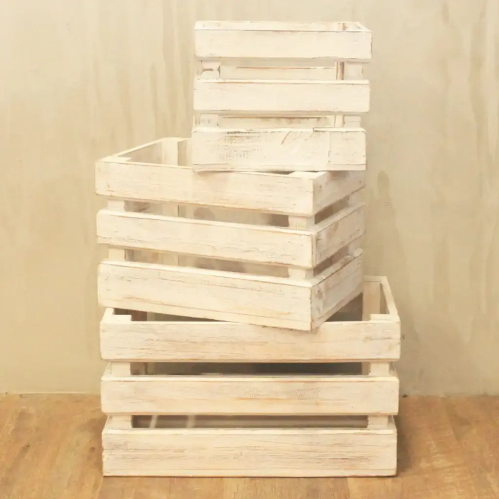 Fruit Box set of 3 – Whitewash | www.artisangoods.co.uk 3