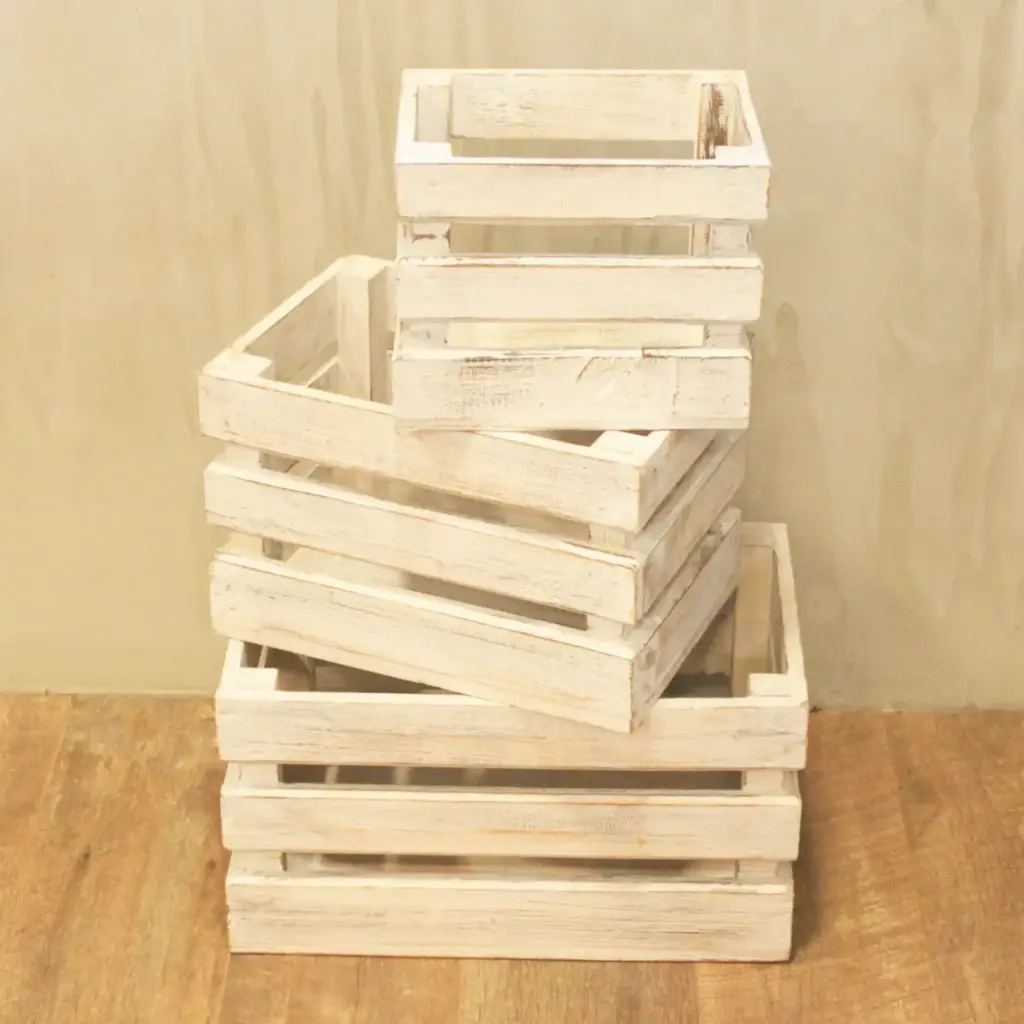 Fruit Box set of 3 – Whitewash | www.artisangoods.co.uk 2