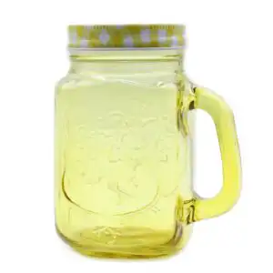 Funky Mason Jar – Ice Cold – Yellow | www.artisangoods.co.uk