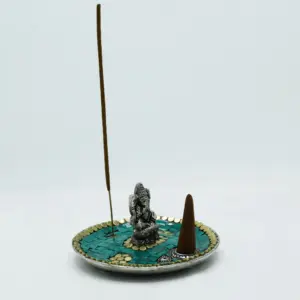 Ganesh Plate Tibetan Decor Cone & Stick Holder | www.artisangoods.co.uk 2