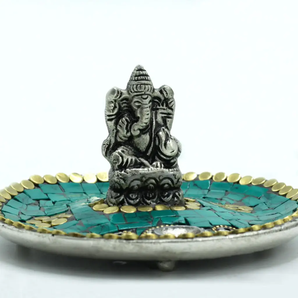 Ganesh Plate Tibetan Decor Cone & Stick Holder | www.artisangoods.co.uk 3