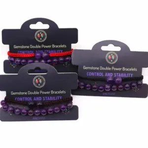 Gemstone Double Power Bracelets- Amethyst | www.artisangoods.co.uk 2