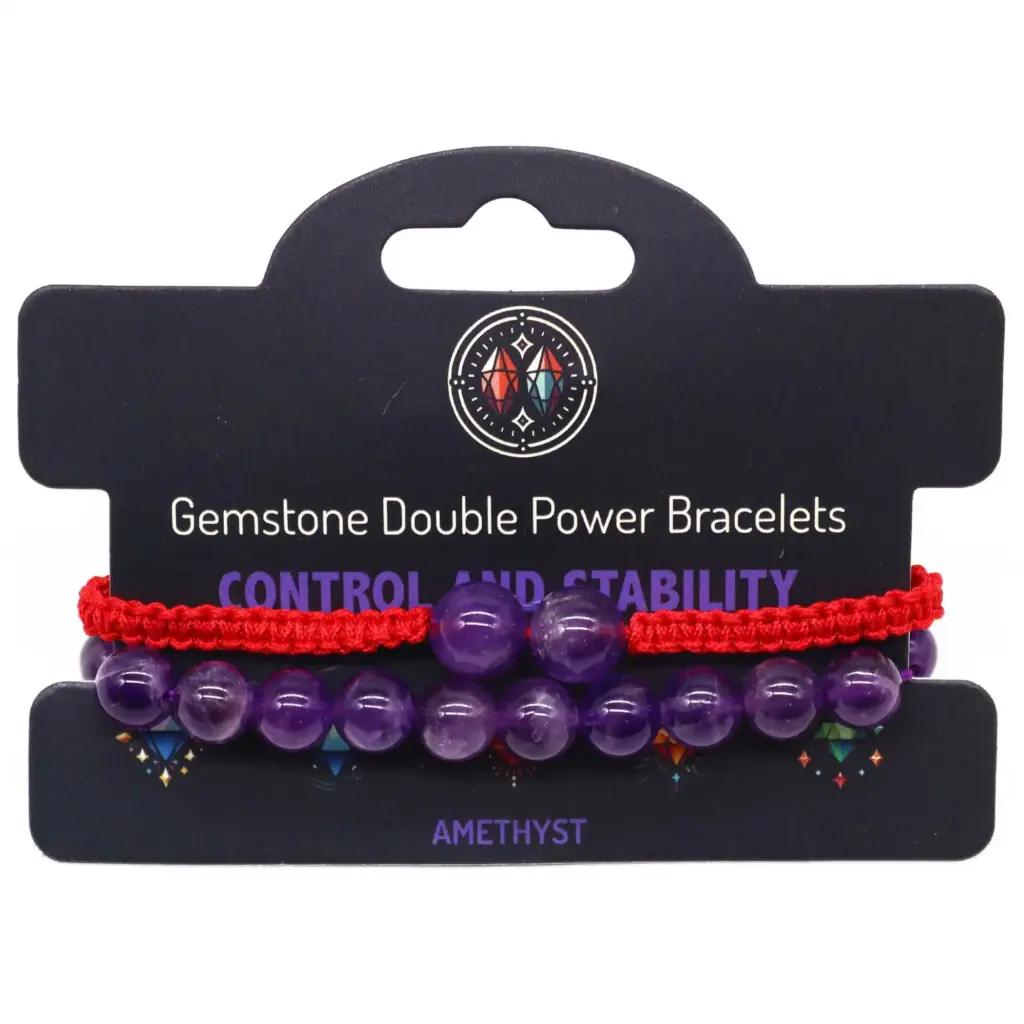 Gemstone Double Power Bracelets- Amethyst | www.artisangoods.co.uk
