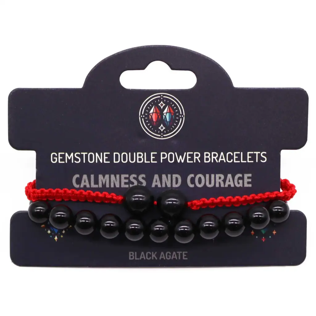 Gemstone Double Power Bracelets- Black Agate | www.artisangoods.co.uk