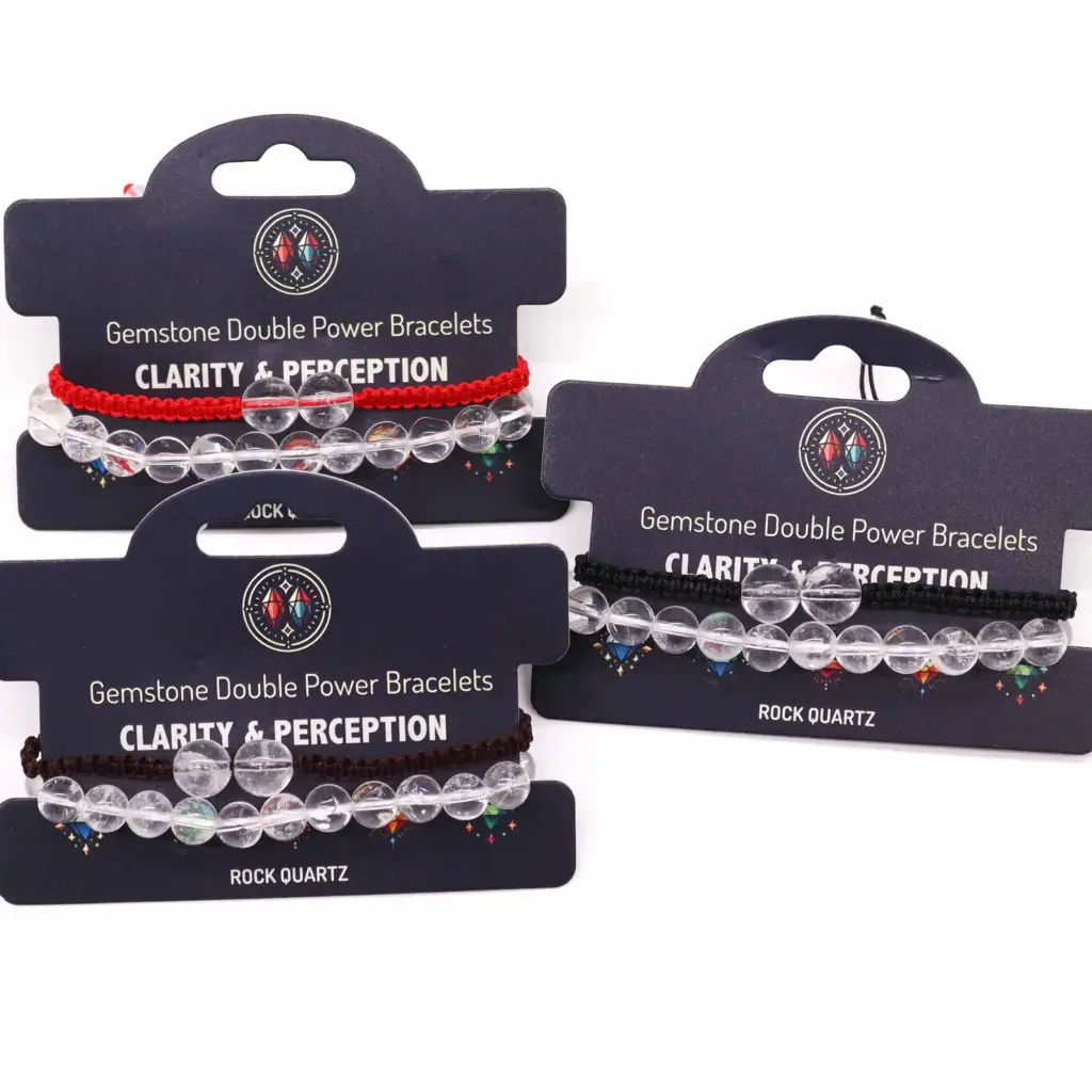 Gemstone Double Power Bracelets- Rock Quartz | www.artisangoods.co.uk 2 Gemstone Double Power Bracelets- Rock Quartz | www.artisangoods.co.uk 2