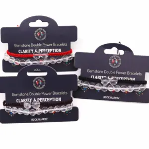 Gemstone Double Power Bracelets- Rock Quartz | www.artisangoods.co.uk 2