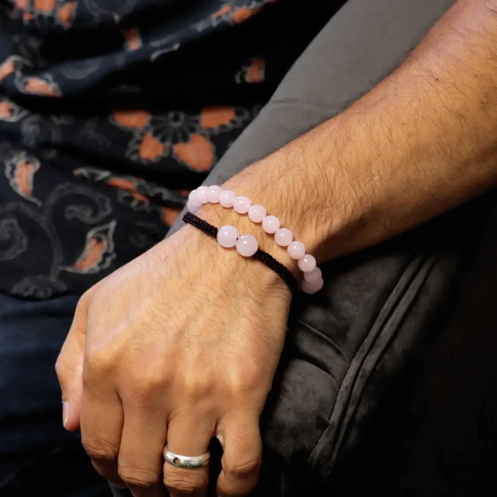 Gemstone Double Power Bracelets- Rose Quartz | www.artisangoods.co.uk 3