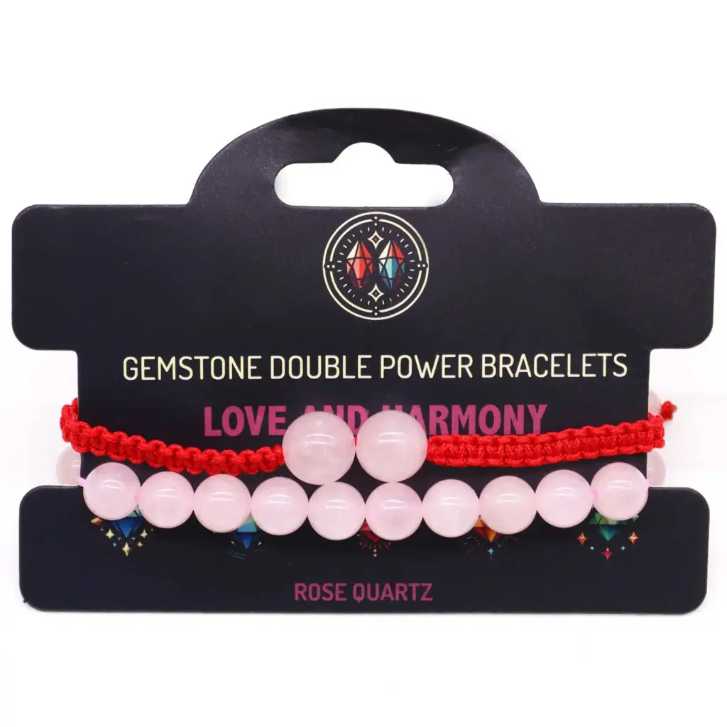 Gemstone Double Power Bracelets- Rose Quartz | www.artisangoods.co.uk
