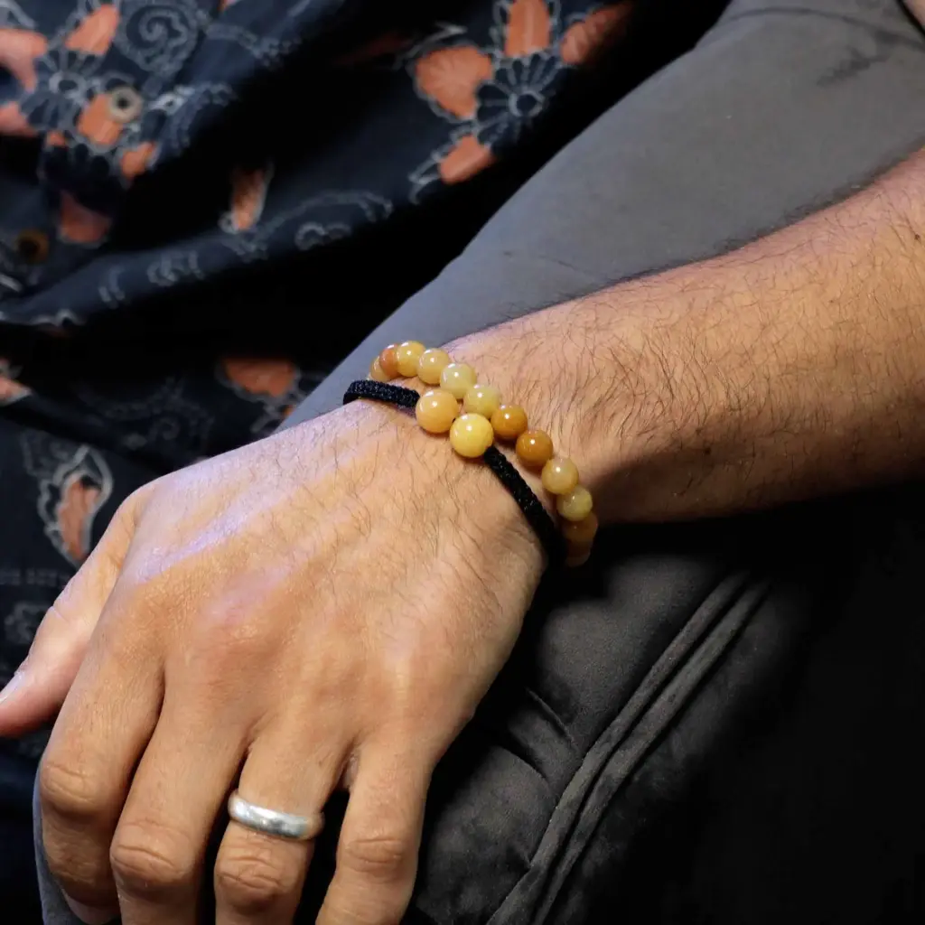 Gemstone Double Power Bracelets- Yellow Aventurine | www.artisangoods.co.uk 5
