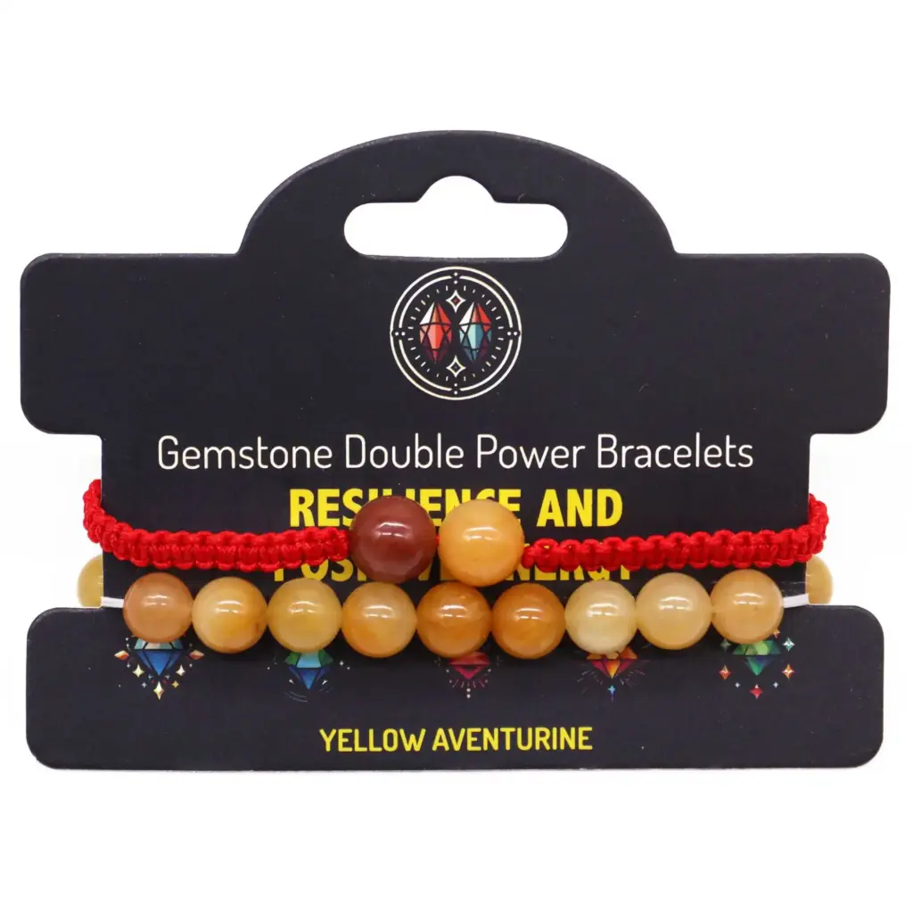 Gemstone Double Power Bracelets- Yellow Aventurine | www.artisangoods.co.uk