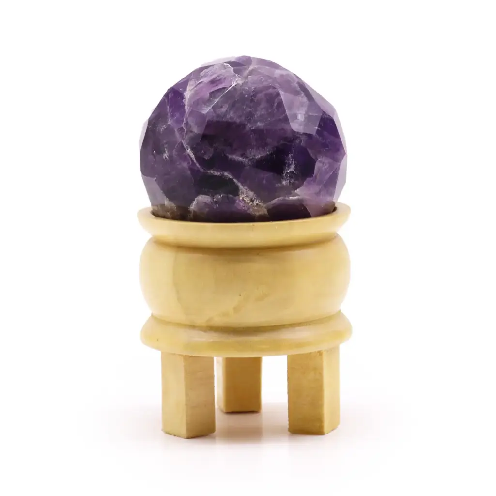Gemstone Faceted Healing Ball & Stand – Amethyst | www.artisangoods.co.uk