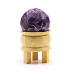 Gemstone Faceted Healing Ball & Stand – Amethyst | www.artisangoods.co.uk 1