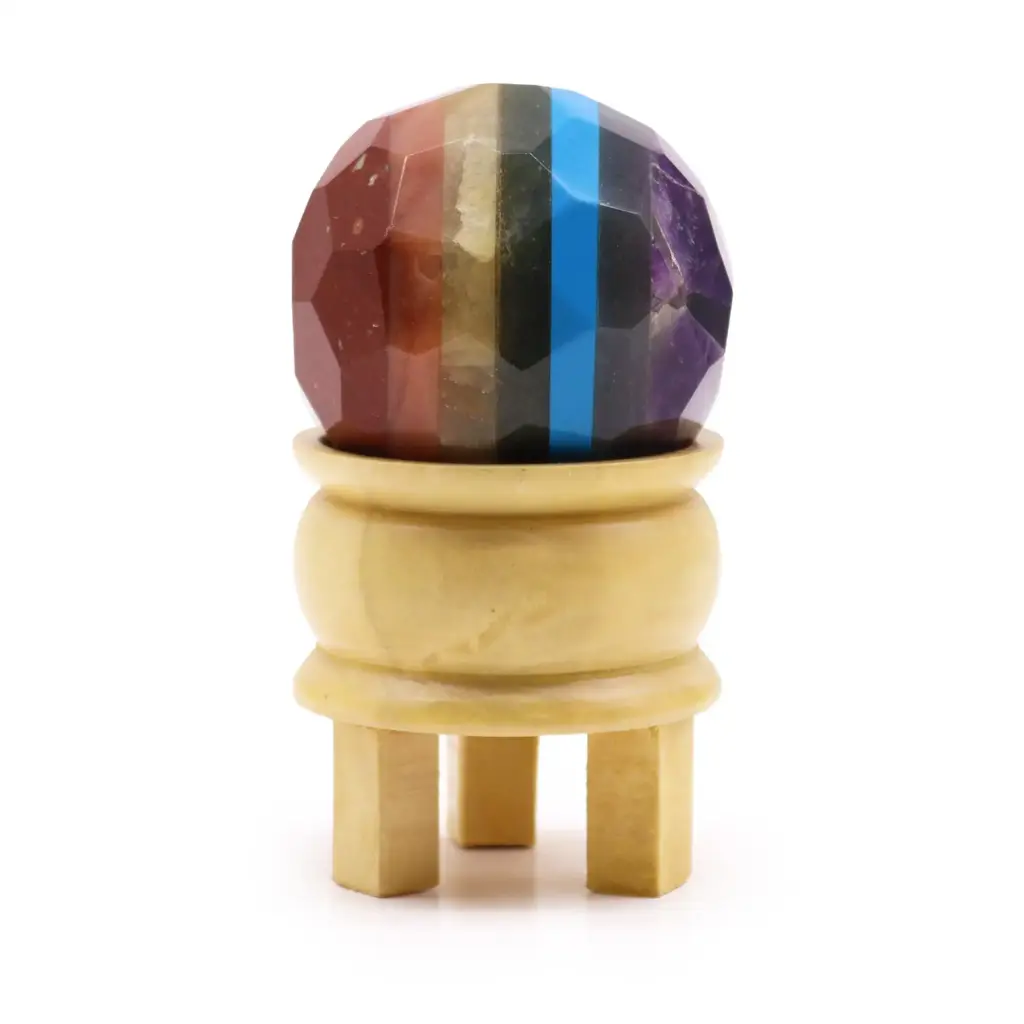 Gemstone Faceted Healing Ball & Stand – Seven Chakra | www.artisangoods.co.uk