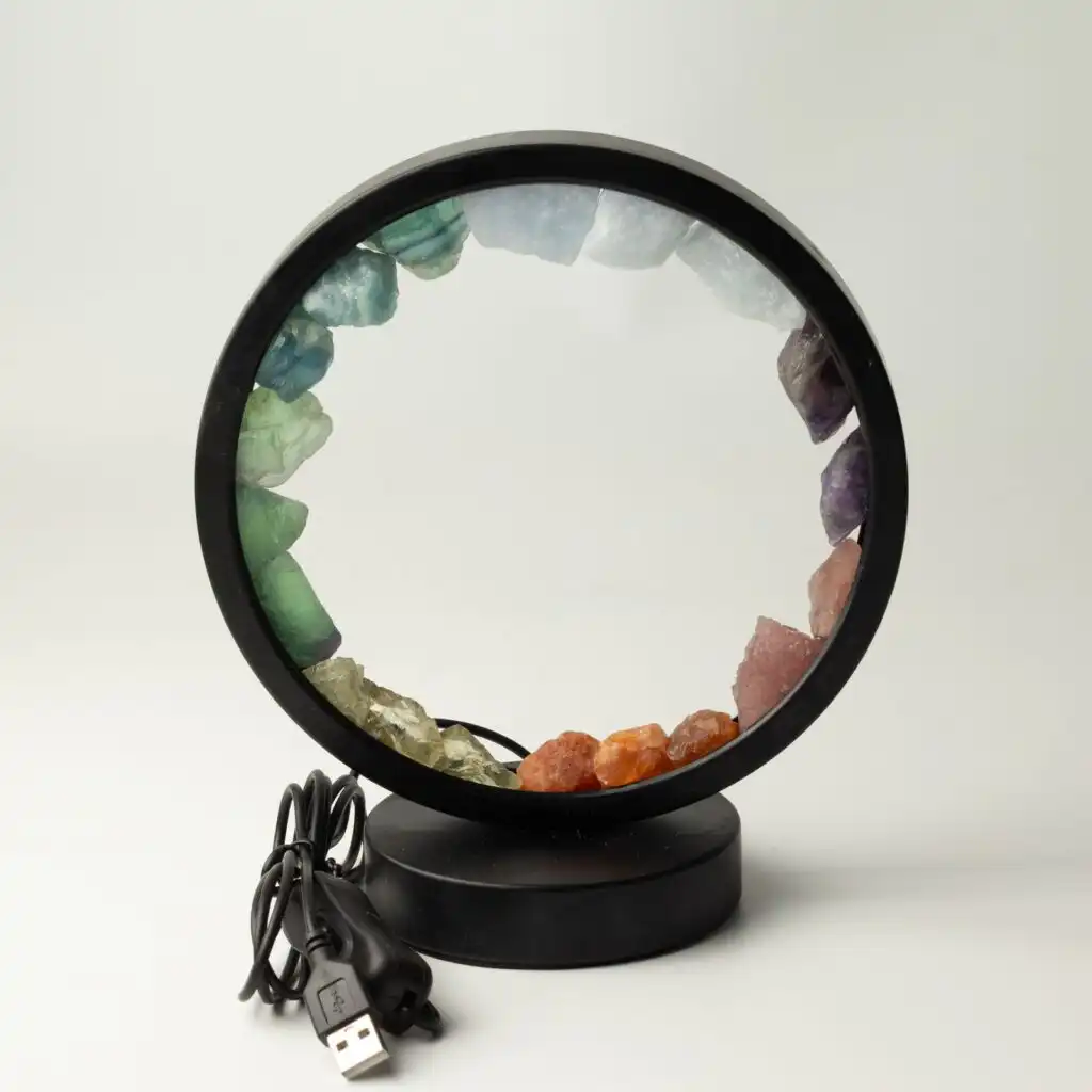 Gemstone Halo Lamp - 7 Chakra - 7 Gems