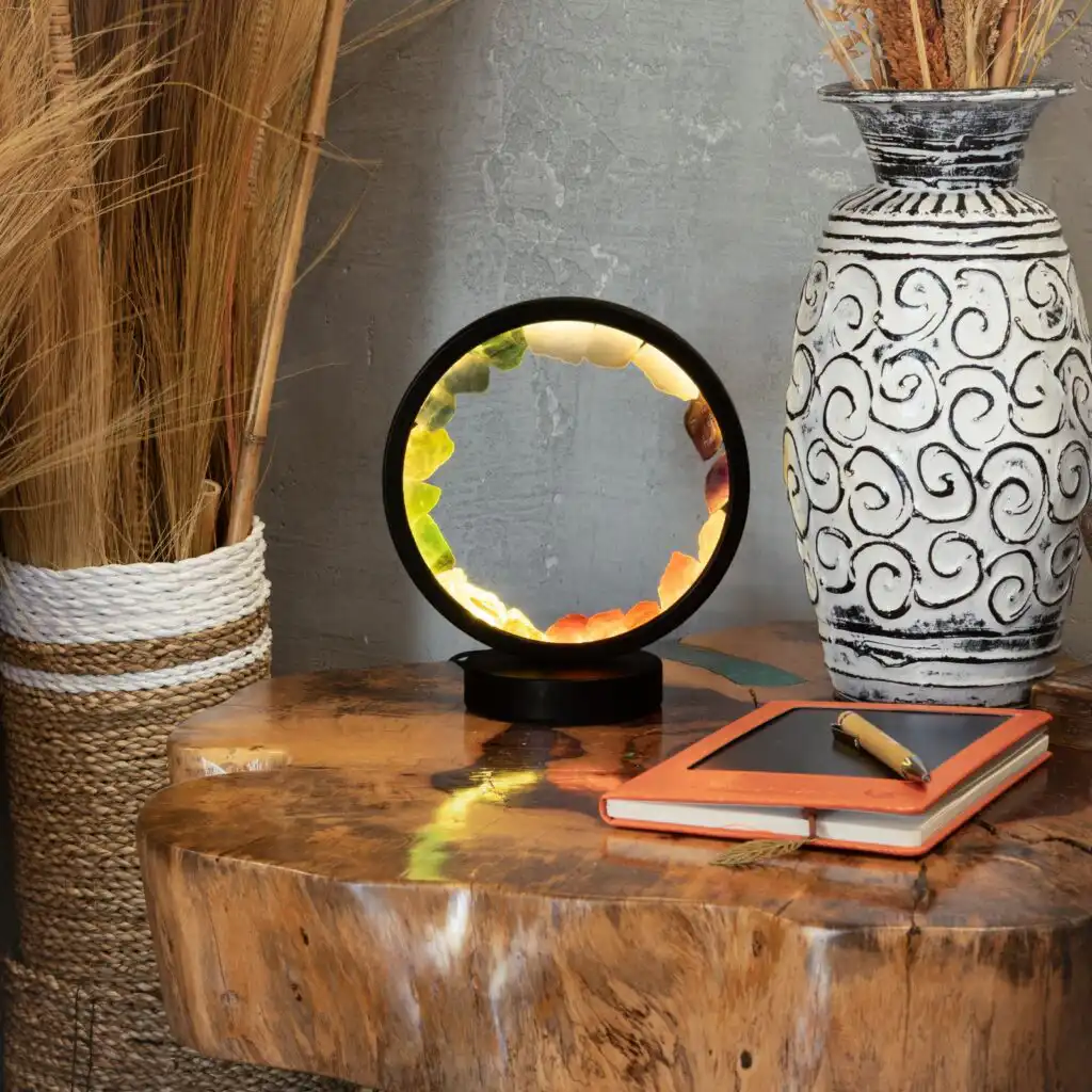 Gemstone Halo Lamp - 7 Chakra - 7 Gems