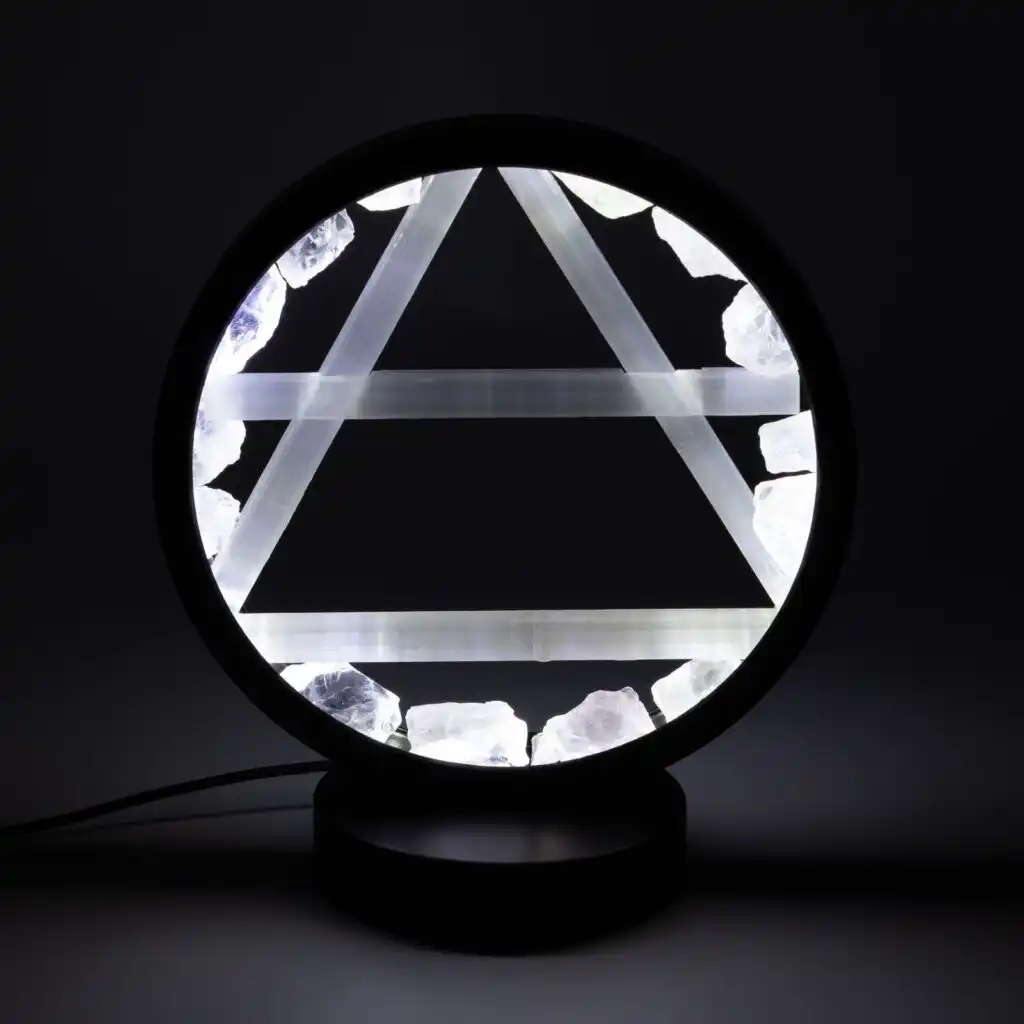 Gemstone Halo Lamp - Air - Clear Quartz & Selenite