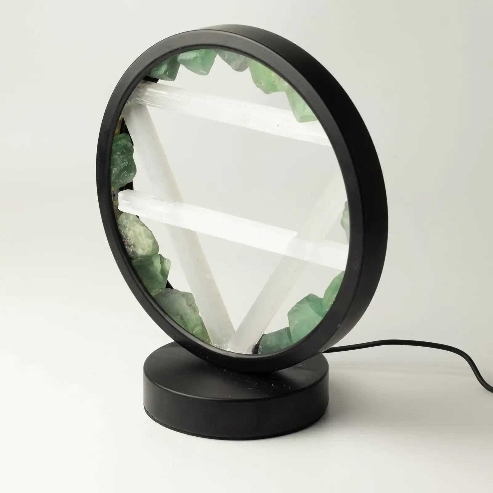 Gemstone Halo Lamp - Earth  - Aventurine & Selenite