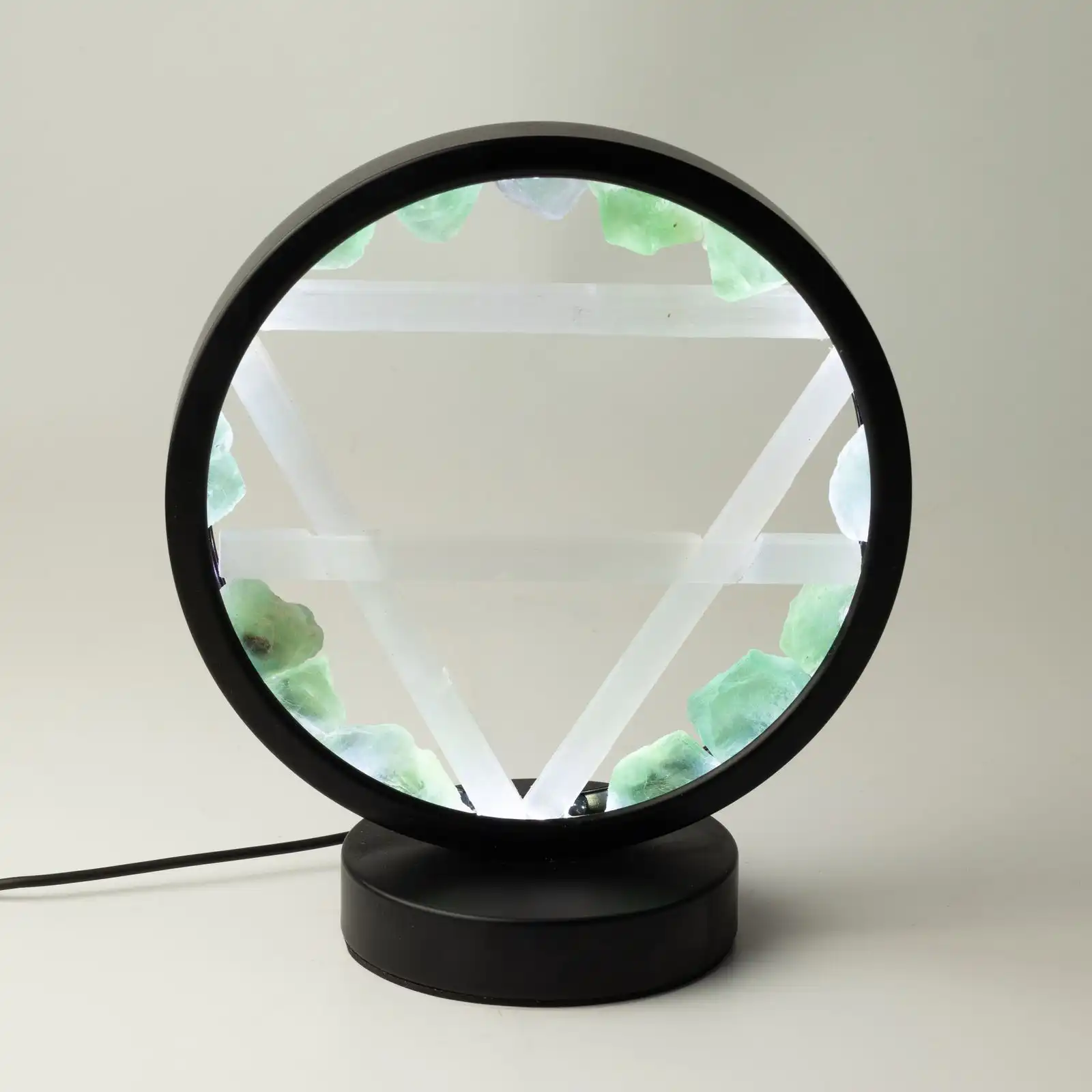 Gemstone Halo Lamp - Earth  - Aventurine & Selenite