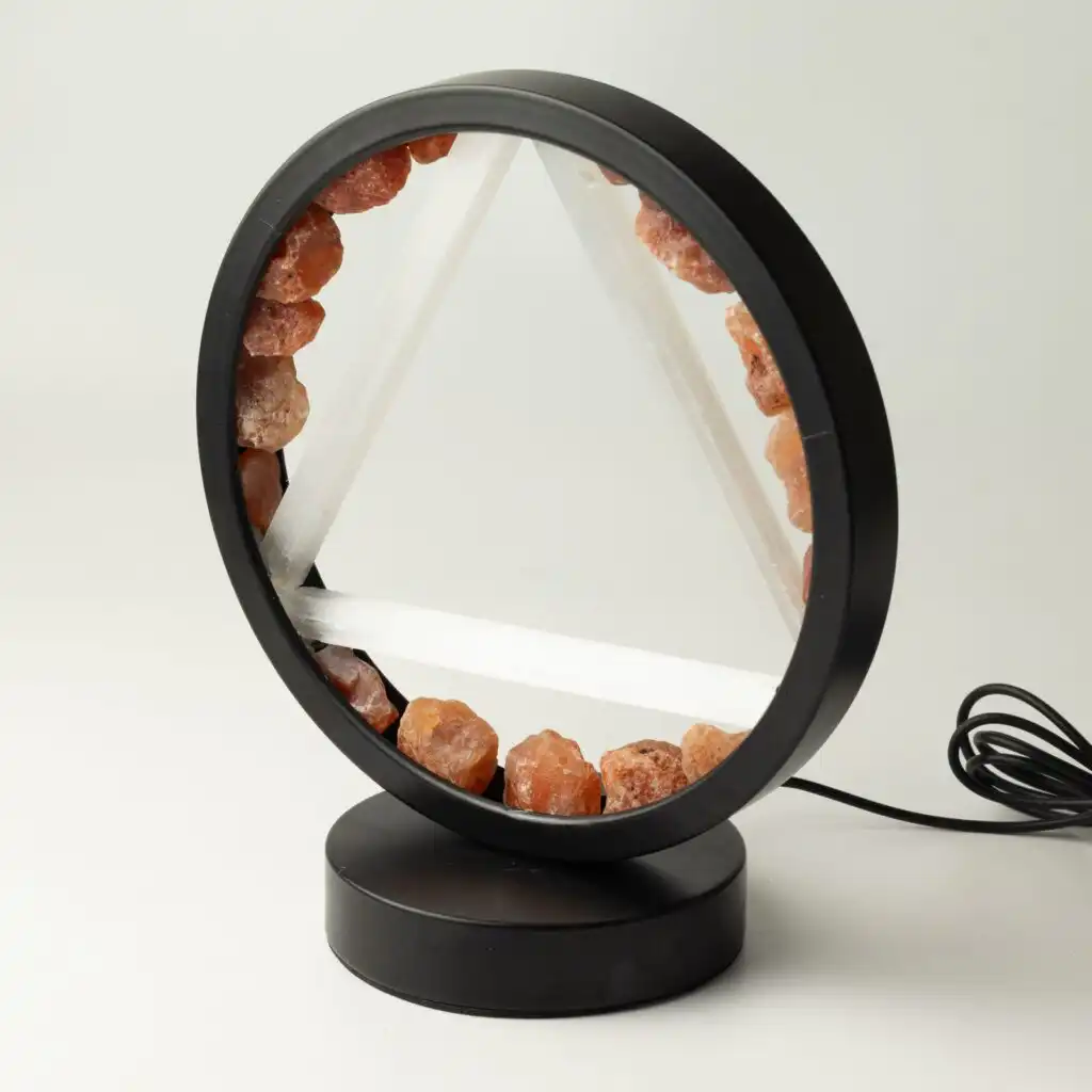 Gemstone Halo Lamp - Fire - Carnelian & Selenite