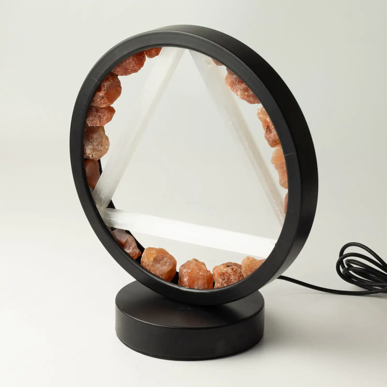 Gemstone Halo Lamp - Fire - Carnelian & Selenite