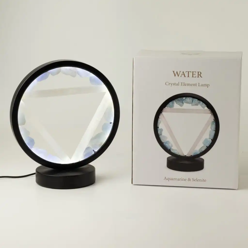 Gemstone Halo Lamp - Water - Aquamarine & Selenite