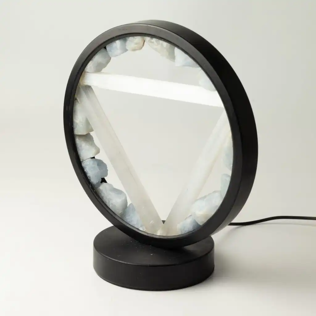 Gemstone Halo Lamp - Water - Aquamarine & Selenite