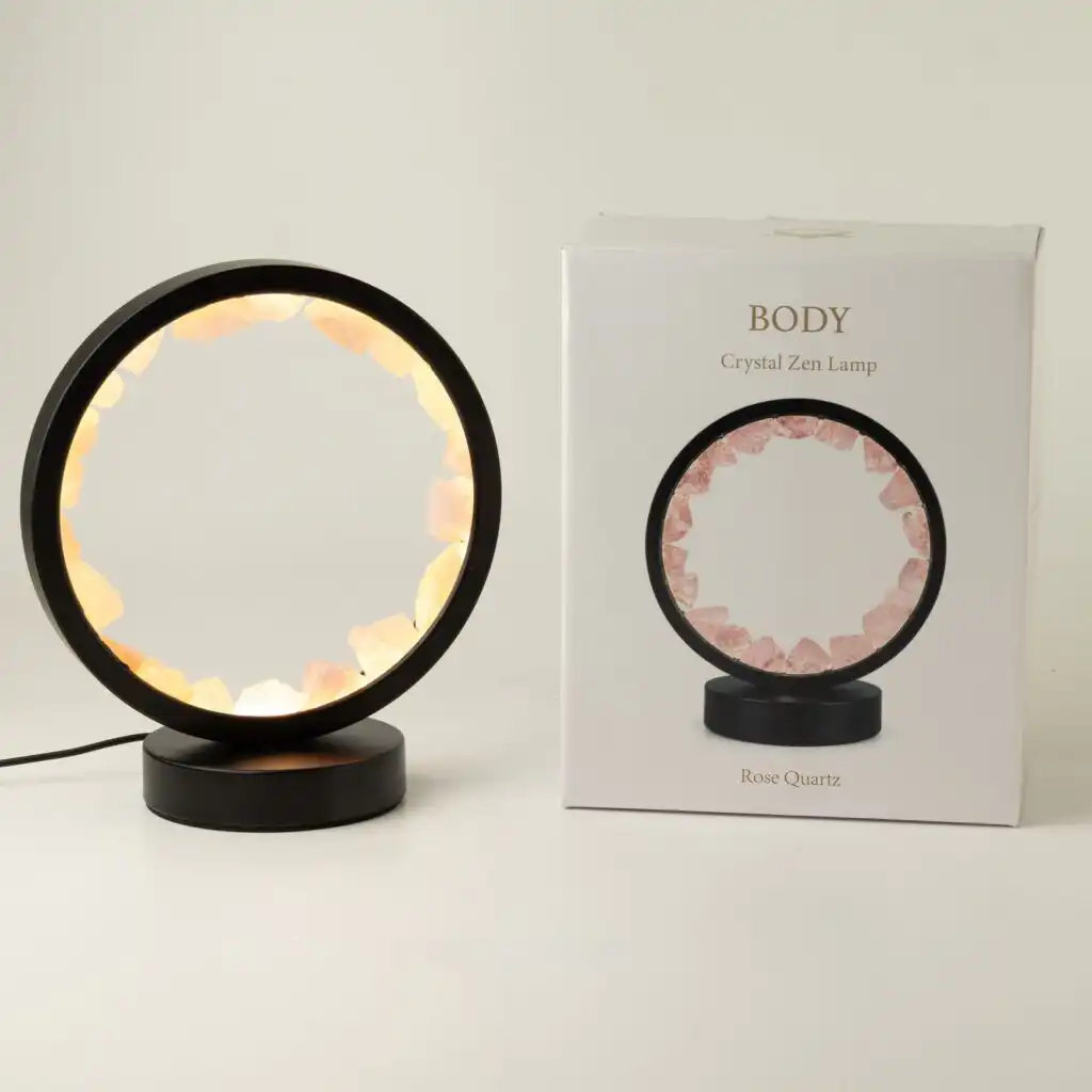 Gemstone Halo Lamp - Zen Body - Rose Quartz
