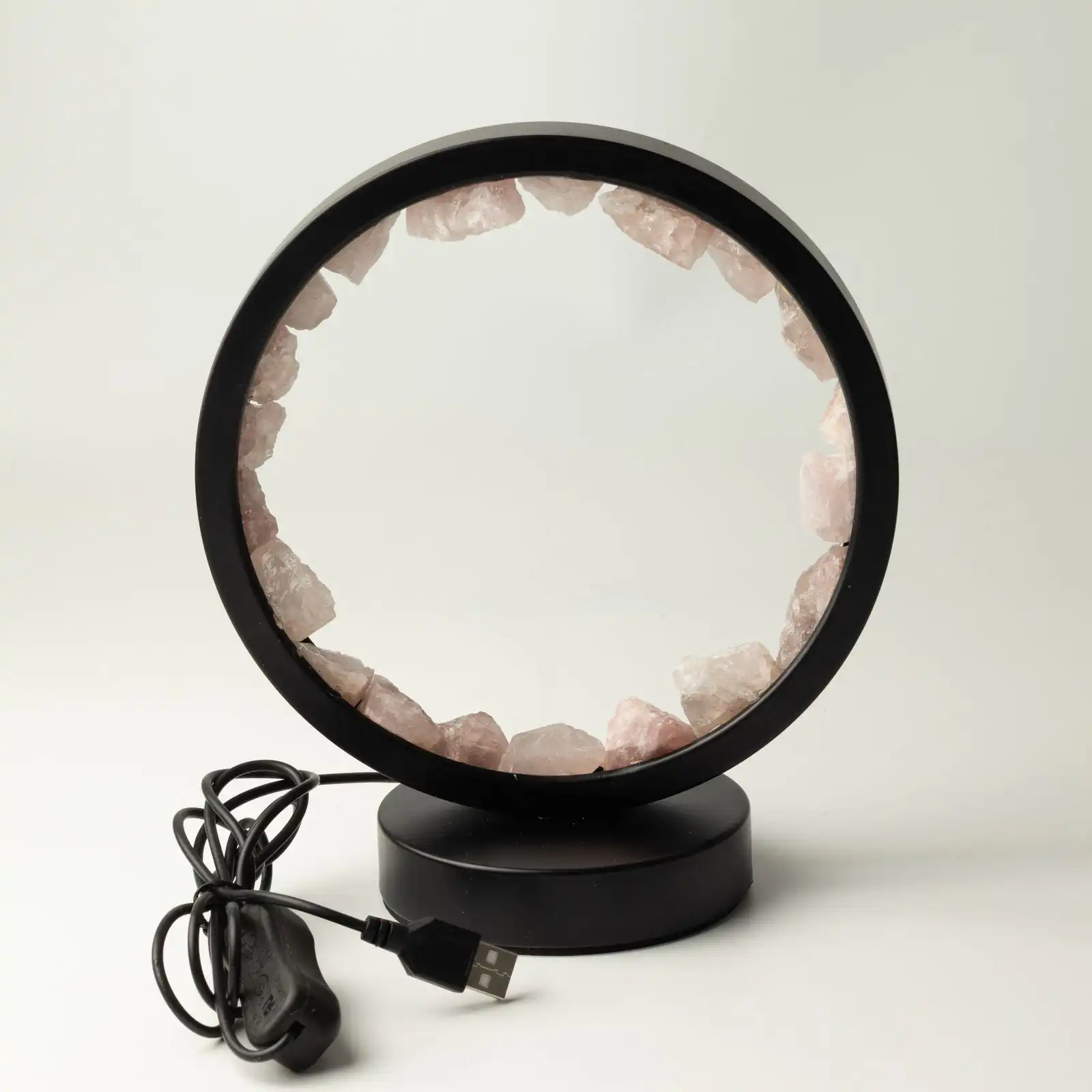 Gemstone Halo Lamp - Zen Body - Rose Quartz