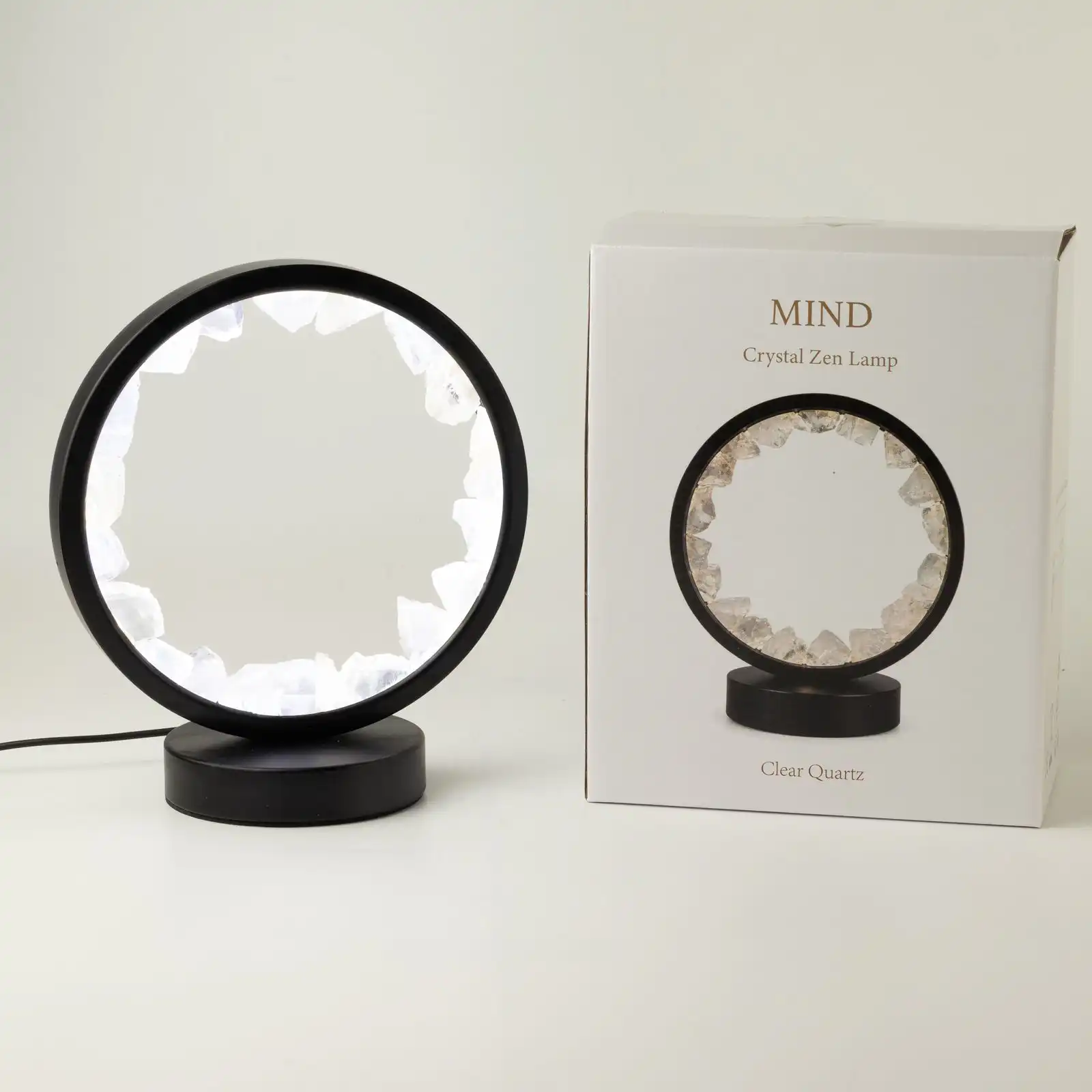 Gemstone Halo Lamp - Zen Mind - Clear Quartz