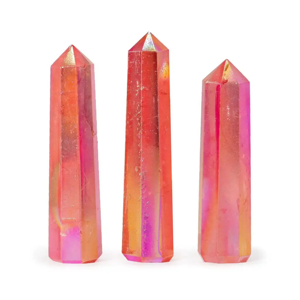Gemstone Obelisk Point approx 9cm – Aurura Crystal Quartz – Peach | www.artisangoods.co.uk