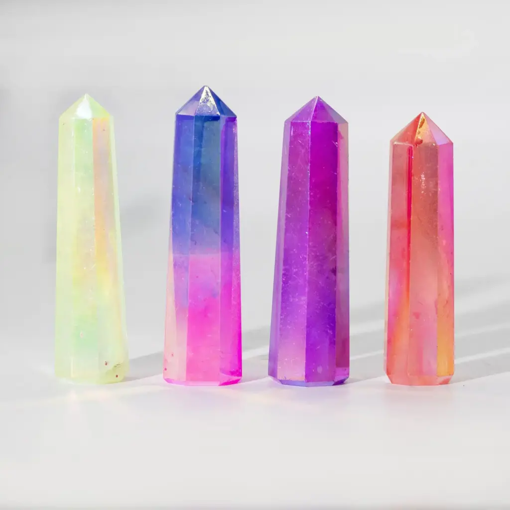 Gemstone Obelisk Point approx 9cm – Aurura Crystal Quartz – Peach | www.artisangoods.co.uk 2