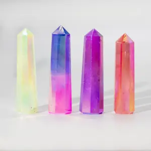 Gemstone Obelisk Point approx 9cm – Aurura Crystal Quartz – Peach | www.artisangoods.co.uk 2