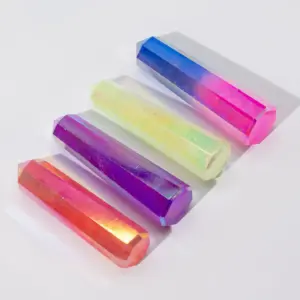Gemstone Obelisk Point approx 9cm – Aurura Crystal Quartz – Purple | www.artisangoods.co.uk 2