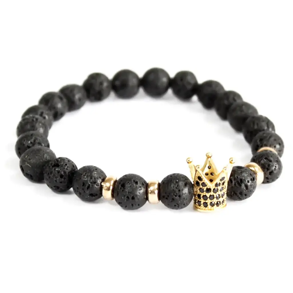 Gold Crown / Lava Stone – Gemstone Bracelet | www.artisangoods.co.uk 3 Gold Crown / Lava Stone – Gemstone Bracelet | www.artisangoods.co.uk 3