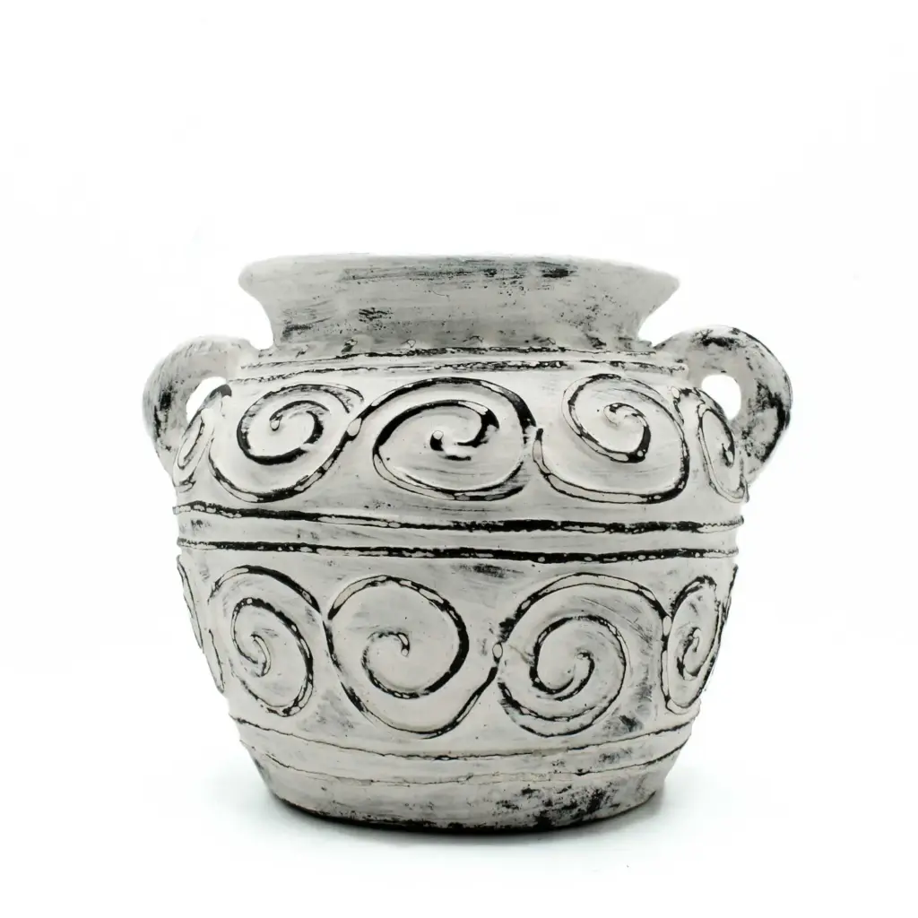 Greek Clay Plant Pot With Handles – Cream 15cm | www.artisangoods.co.uk 2
