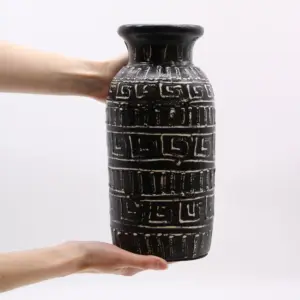Greek Straight Vase – Chocolate | www.artisangoods.co.uk 3