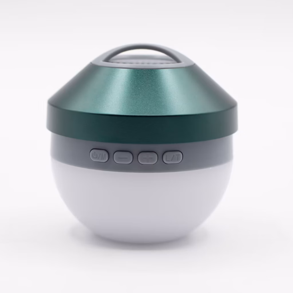 Green Camping Hanging Light and Mini Speaker | www.artisangoods.co.uk