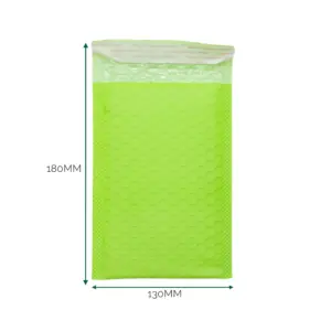 Green Poly Bubble Envelope (130×180+40mm) | www.artisangoods.co.uk