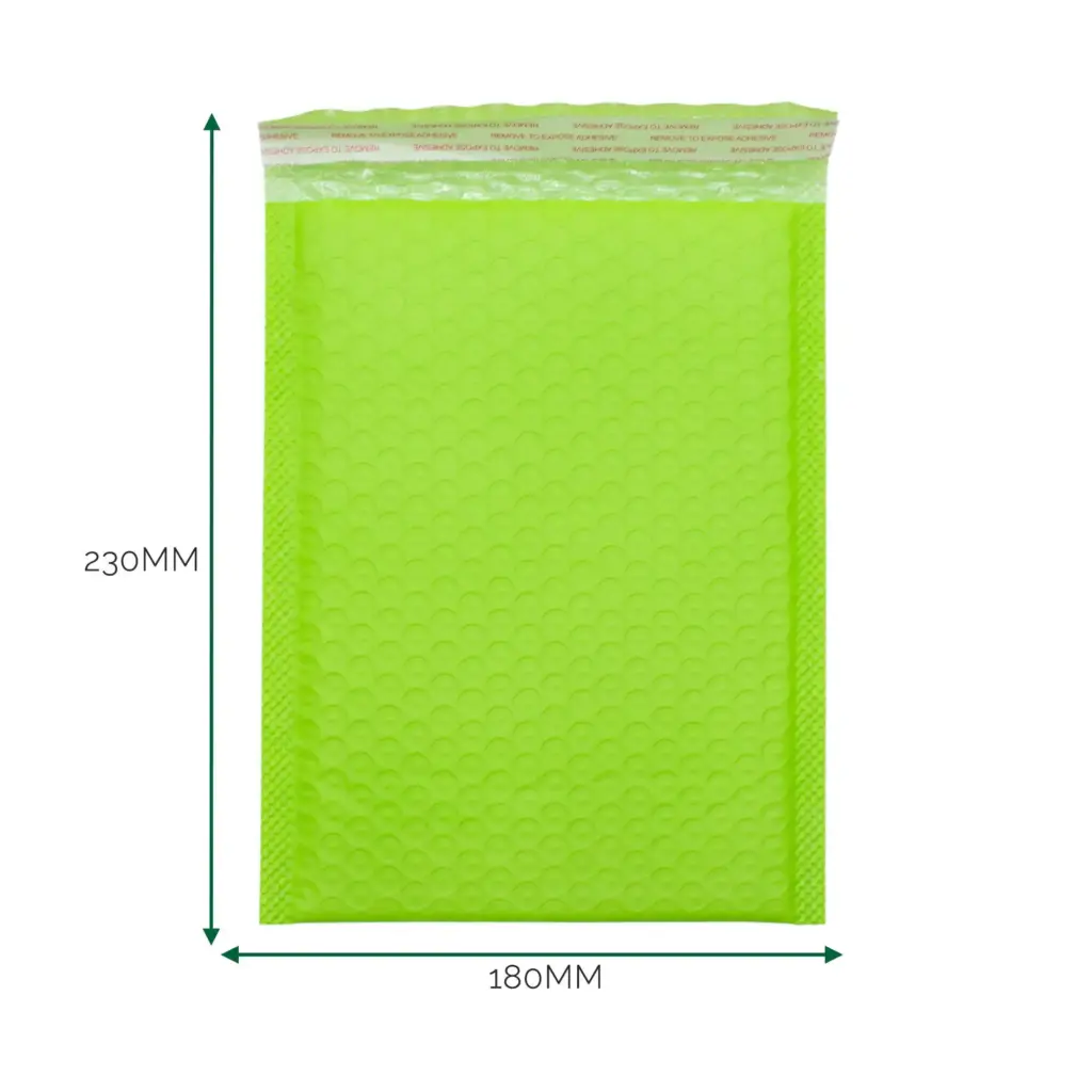 Green Poly Bubble Envelope (180×230+40mm) | www.artisangoods.co.uk 2 Green Poly Bubble Envelope (180×230+40mm) | www.artisangoods.co.uk 2