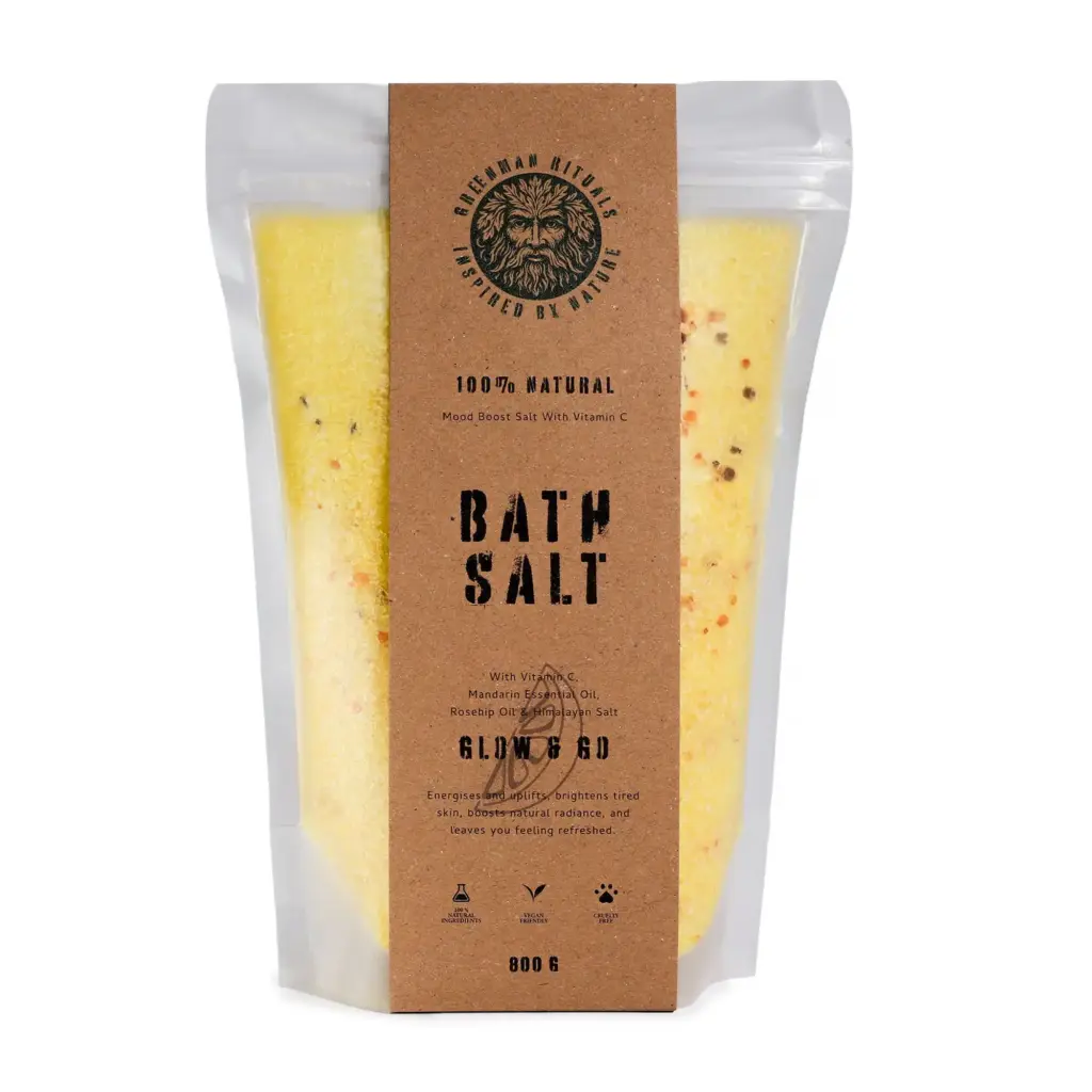 Greenman Rituals Vitamin C & Mandarin Epsom Bath Salt – Glow & Go | www.artisangoods.co.uk
