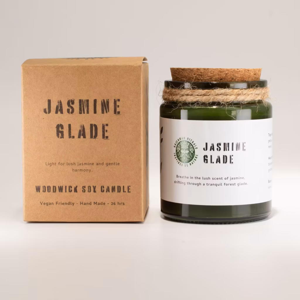Greenman Woodwick Soy Candle – Jasmine Glade | www.artisangoods.co.uk 2