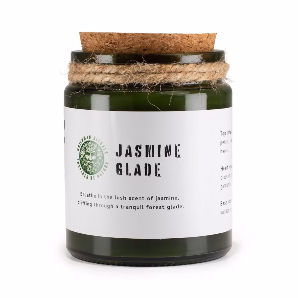 Greenman Woodwick Soy Candle – Jasmine Glade | www.artisangoods.co.uk