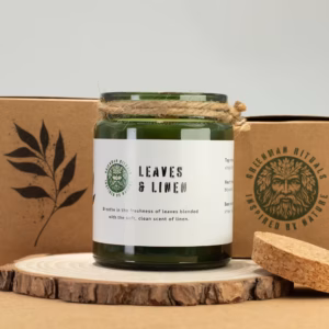 Greenman Woodwick Soy Candle – Leaves & Linen | www.artisangoods.co.uk 5