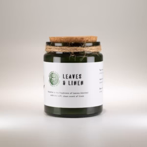 Greenman Woodwick Soy Candle – Leaves & Linen | www.artisangoods.co.uk 3