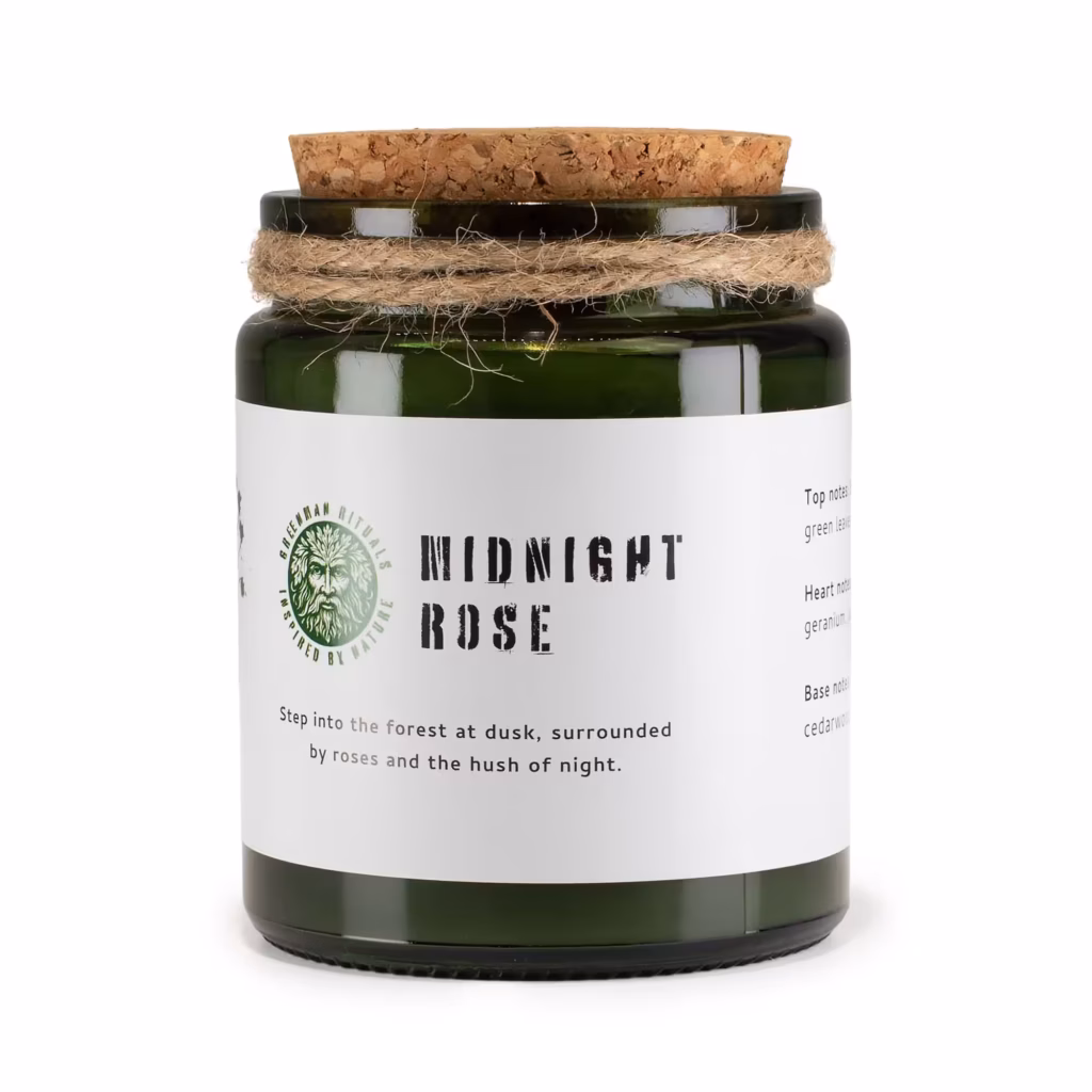 Greenman Woodwick Soy Candle – Midnight Rose | www.artisangoods.co.uk 2