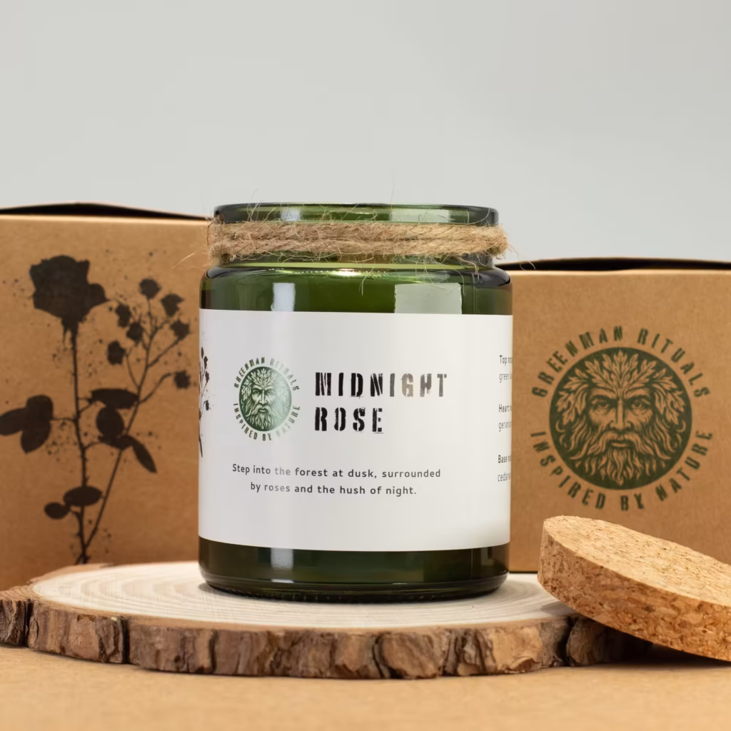 Greenman Woodwick Soy Candle – Midnight Rose | www.artisangoods.co.uk