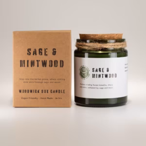 Greenman Woodwick Soy Candle – Sage & Mintwood | www.artisangoods.co.uk 3