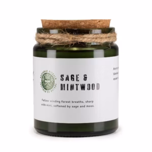 Greenman Woodwick Soy Candle – Sage & Mintwood | www.artisangoods.co.uk