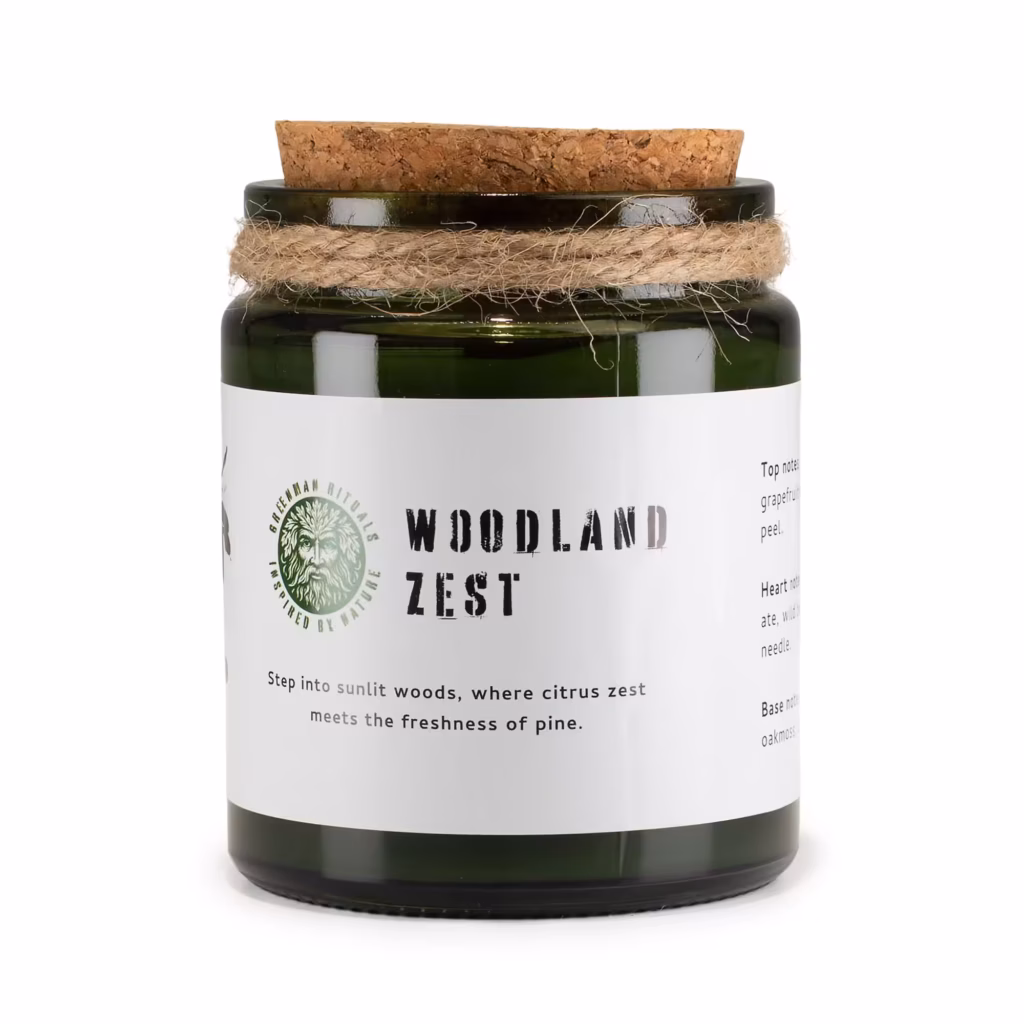 Greenman Woodwick Soy Candle – Woodland Zest | www.artisangoods.co.uk