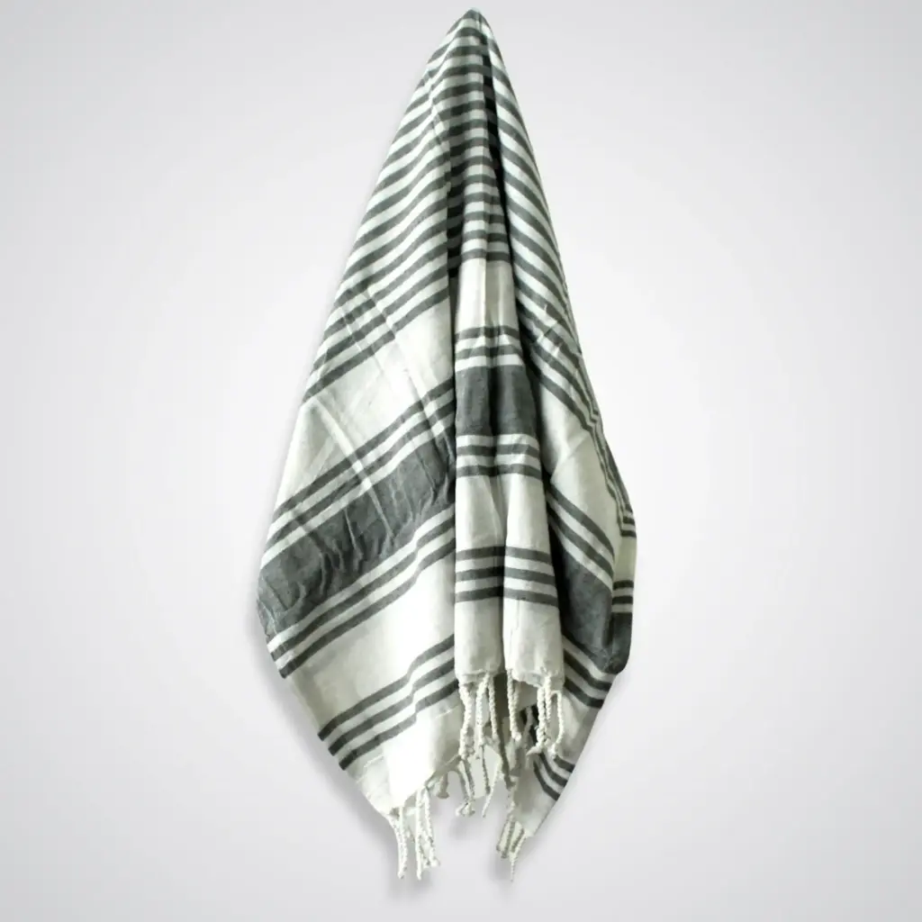 Hamman Spa Towel – Charcoal – 90x170cm | www.artisangoods.co.uk